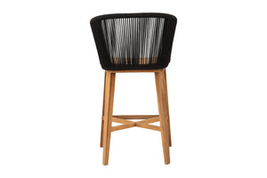 Set of 2 Westlake Rope & Teak Outdoor Bar Stool