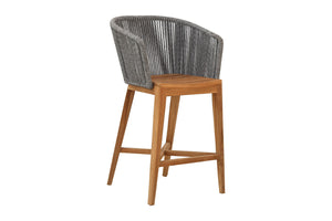 Set of 2 Westlake Rope & Teak Outdoor Bar Stool