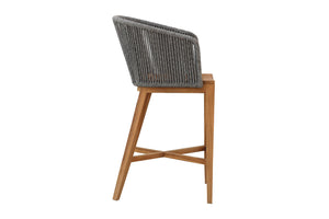 Set of 2 Westlake Rope & Teak Outdoor Bar Stool