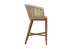 Set of 2 Westlake Rope & Teak Outdoor Bar Stool