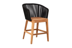 Set of 2 Westlake Rope & Teak Outdoor Counter Stool