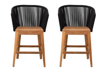 Set of 2 Westlake Rope & Teak Outdoor Counter Stool