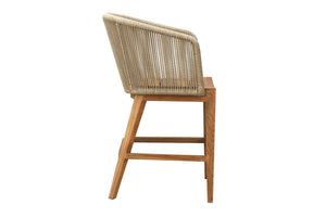 Set of 2 Westlake Rope & Teak Outdoor Counter Stool