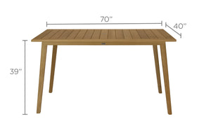 Royal Teak Admiral 40"x70" Rectangular Teak Outdoor Table