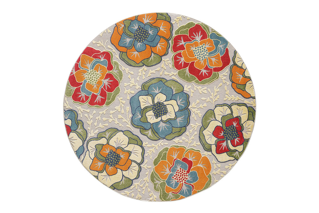 KAS Calla Flora Round Indoor/Outdoor Rug