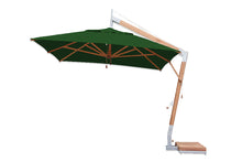 Bambrella 10' x 13' Rectangular Levante Side Wind Bamboo Crank Lift Manual Tilt Cantilever Umbrella
