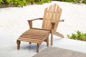 Malibu Teak Outdoor Adirondack Chair with Ottoman