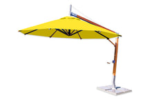 Bambrella 10' Round Sirocco Side Wind Bamboo Manual Lift Cantilever Umbrella