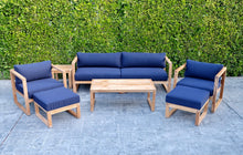 7 pc Venice Teak Deep Seating Set with Coffee Table. Sunbrella Cushion.