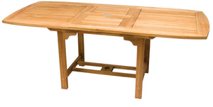 Royal Teak Family Teak Outdoor 44" x 96-120" Expansion Dining Table