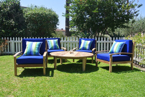 Outdoor Teak Deep Seating Set with Sunbrella Cushions